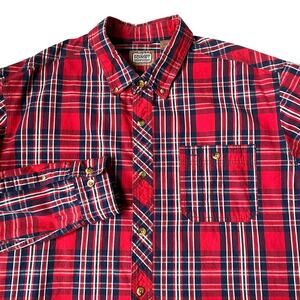 C.E. Schmidt Work Wear Heavyweight Shirt Men XLT Red Plaid Outdoor Button Down